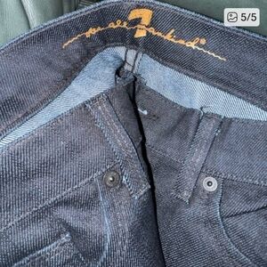 7 For All Mankind Dark Denim with Gold and Silver Accents